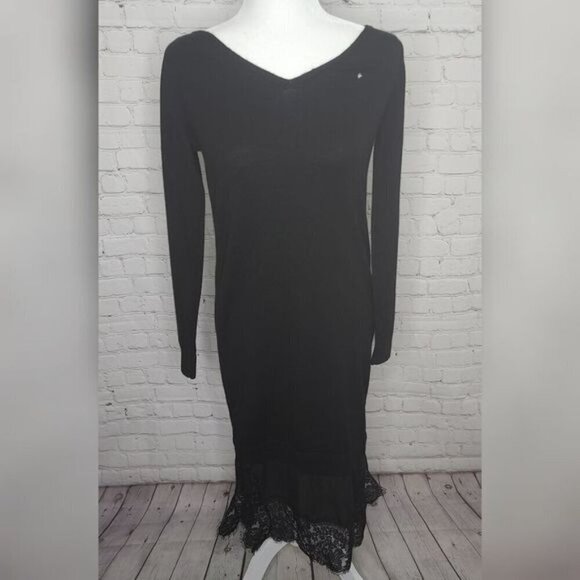 Club Monaco Tamila Black Fringe Boho Dress - Picture 3 of 9